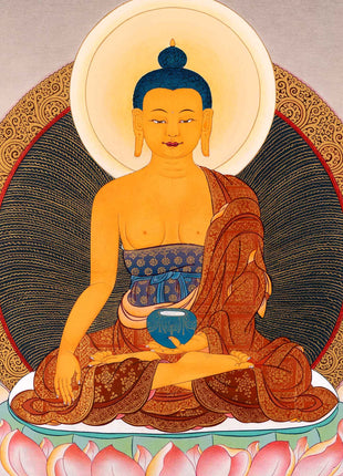 Historical Buddha Shakyamuni Thangka | Traditional Tibetan Buddhist Art