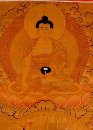 Gold Manjushri Thangka | Tibetan Buddhist Wall Decor Art