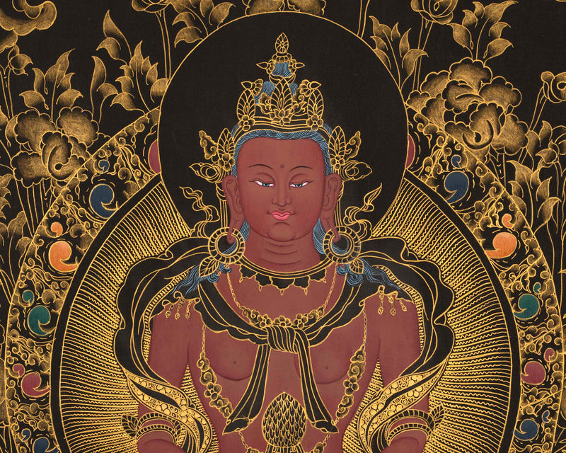 Amitayus Buddha Thangka | Religious Handpainted Art | Gift for Buddhist