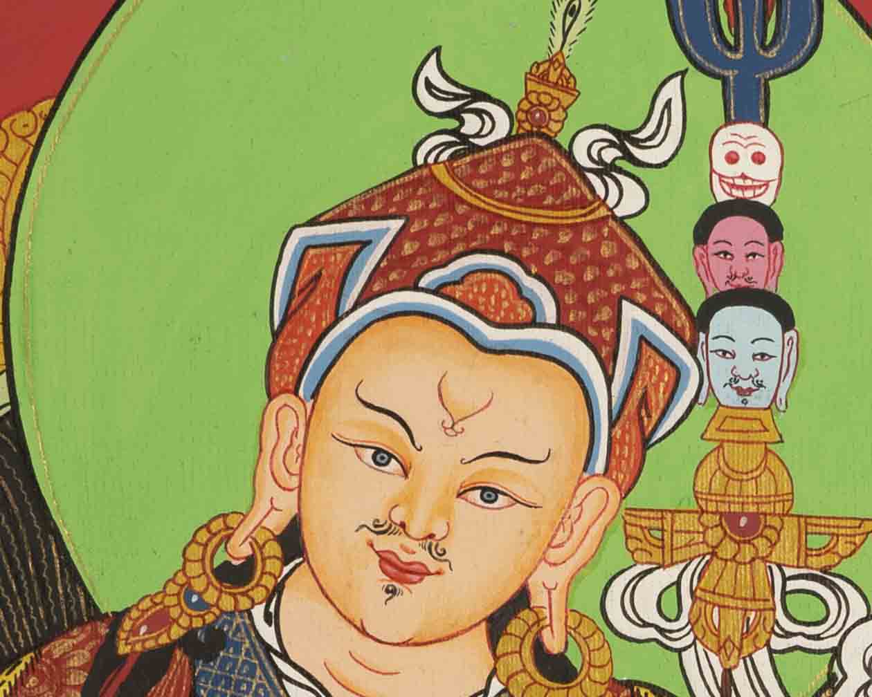 Guru Rinpoche Thangka | Religious Wall Decoration Painting | Religious Gift