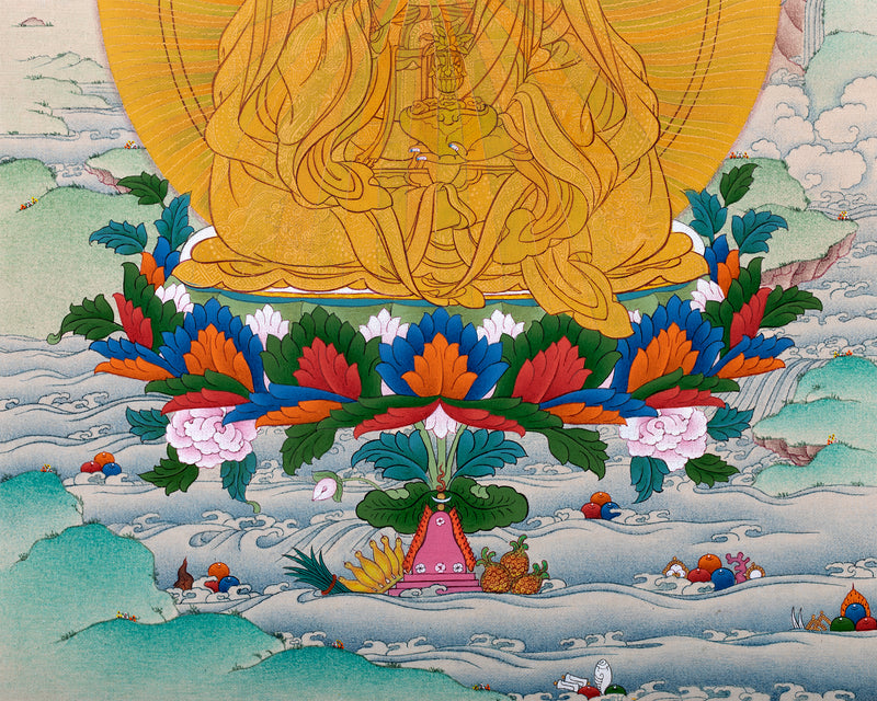 Guru Rainbow Body, Padmasambhava Thangka Painting, Tibetan Art