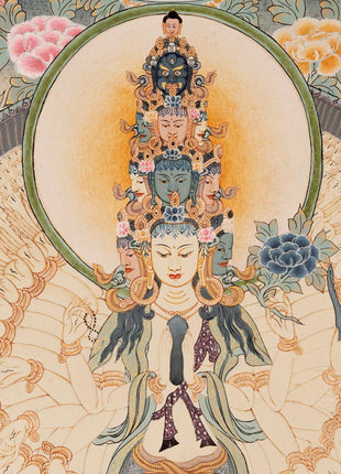 1000 Armed Avalokiteshvara | Chenresig Thangka | Religious Artwork