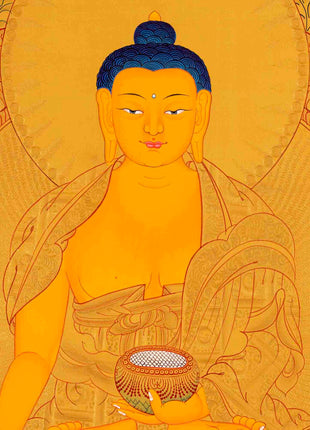 Shakyamuni Buddha Thangka | 24K Gold Painting | Wall Hanging Decors