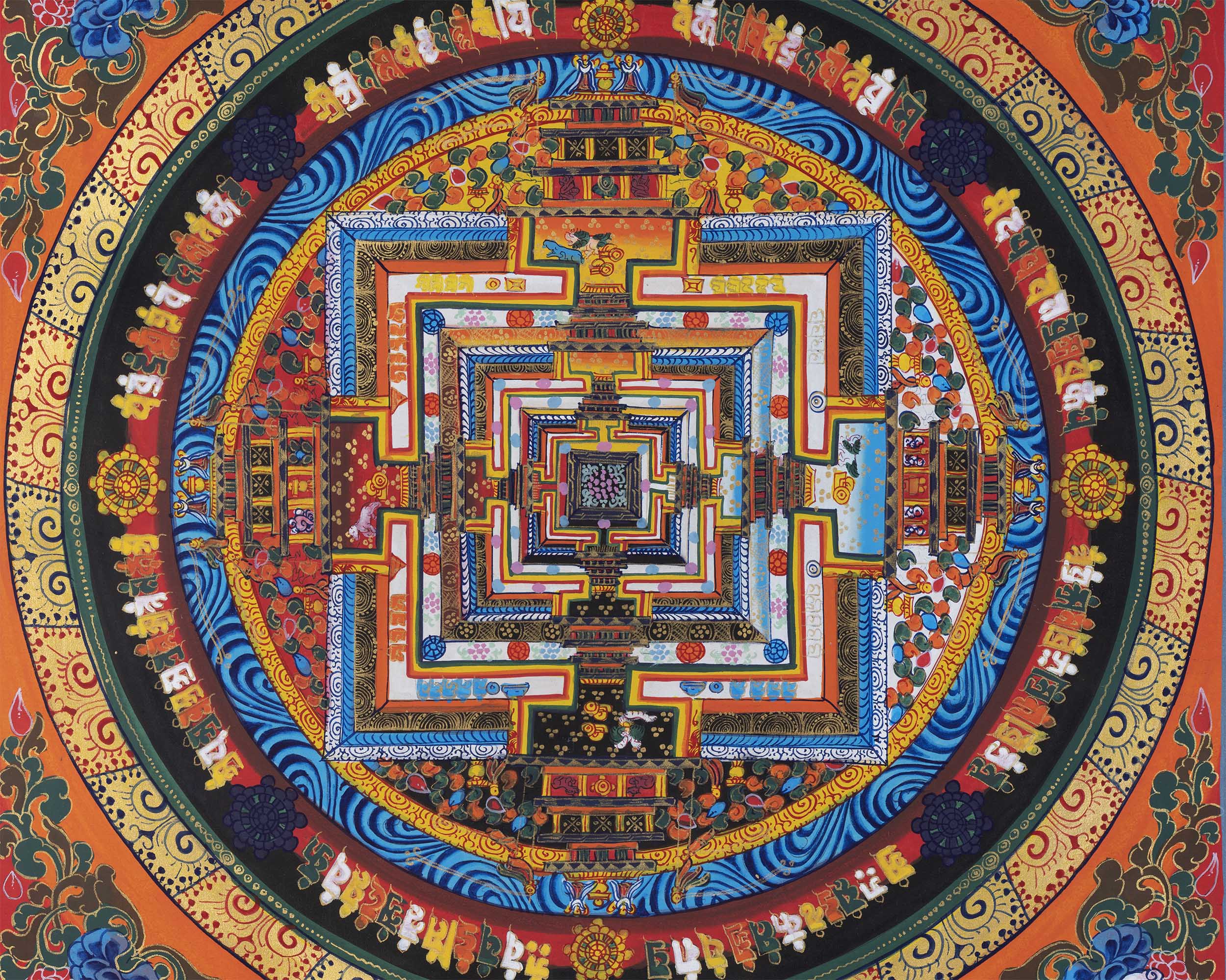 Kalachakra Mandala Thangka | Religious Buddhist Art