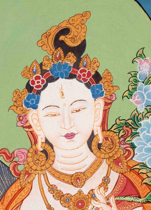 White Tara Thangka | Religious Buddhist Art | Wall Decors