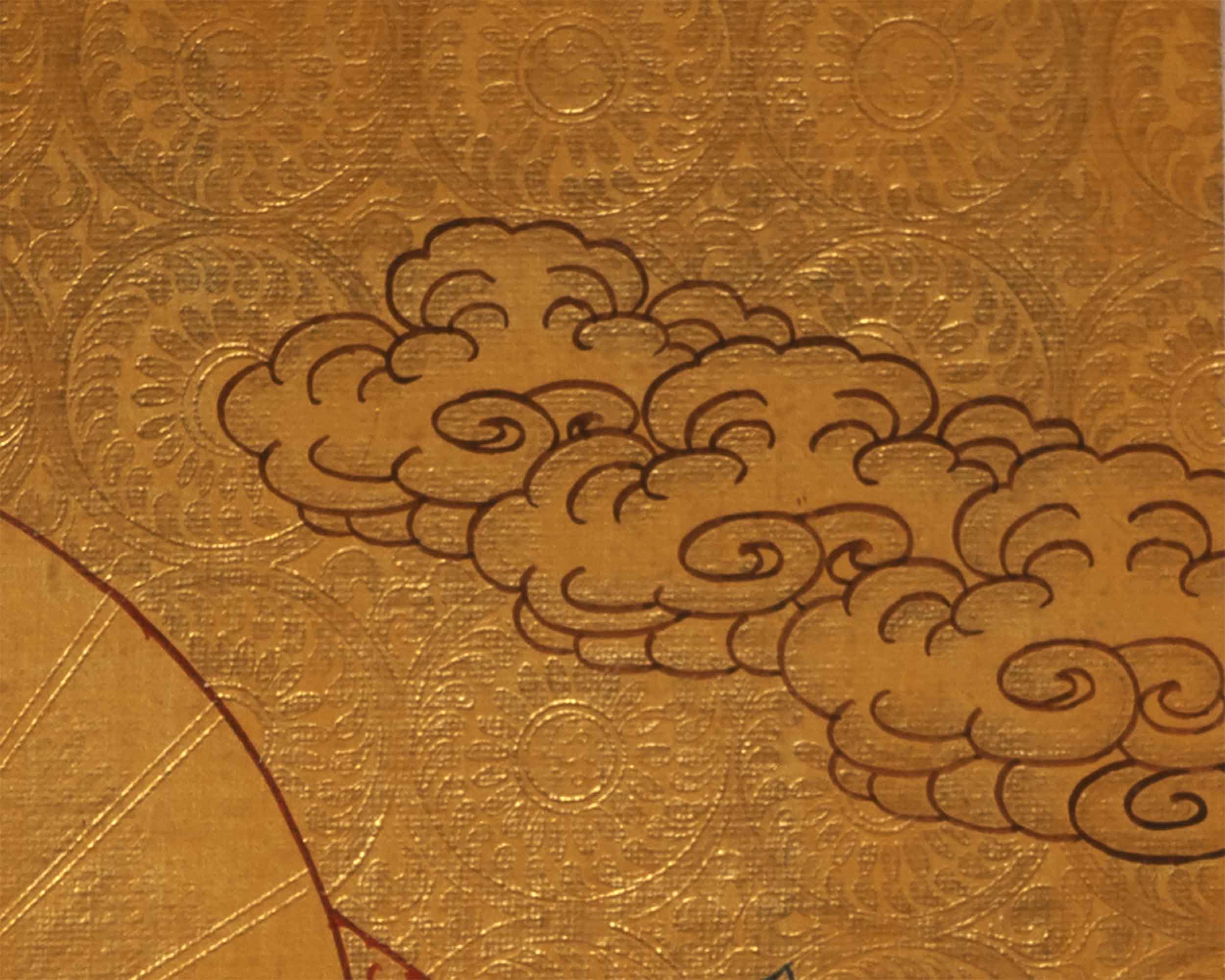 Gold Style Buddha Thangka | Samantabhadra Yab Yum Buddha Art