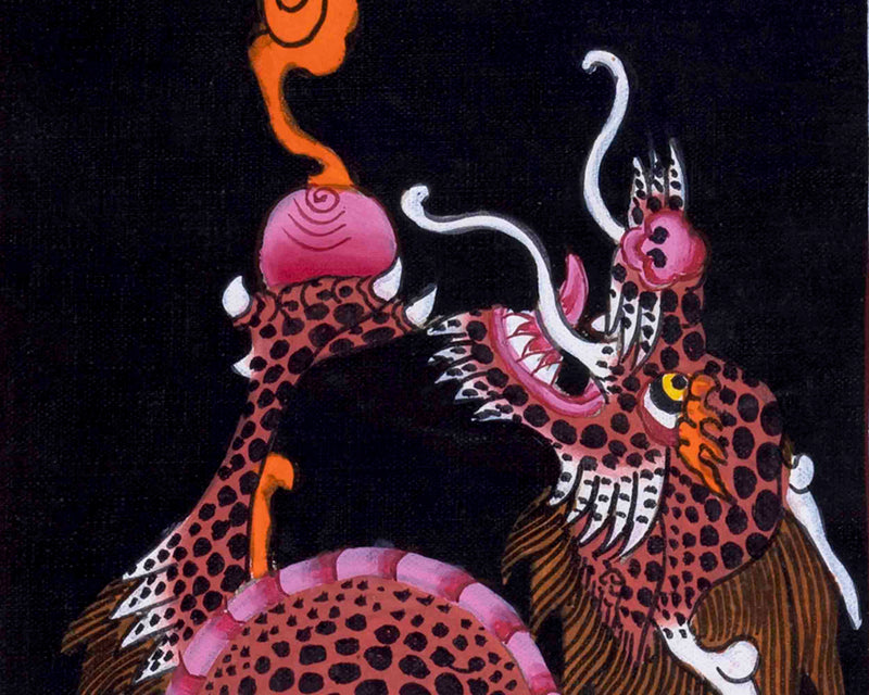 Traditional Dragon Painting Thangka | Zen Buddhism