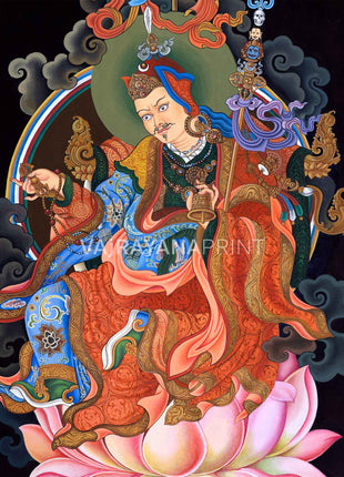 Traditional Giclee Print For Guru Rinpoche Puja | High Quality Giclee Print Of Lotus Born Master For Rituals