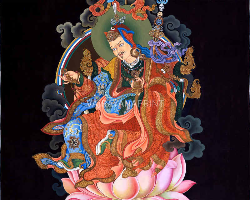 Traditional Giclee Print For Guru Rinpoche Puja | High Quality Giclee Print Of Lotus Born Master For Rituals