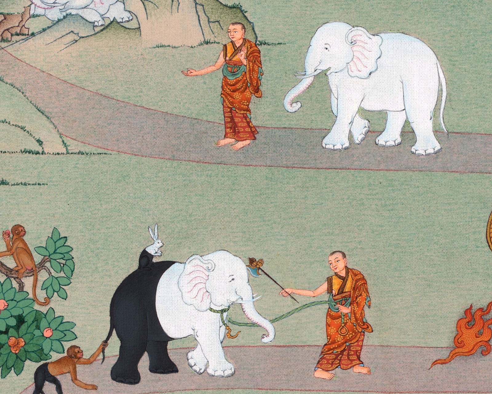 Samatha Meditation Thangka | 9 stages of Samatha Practice | Thangka Print