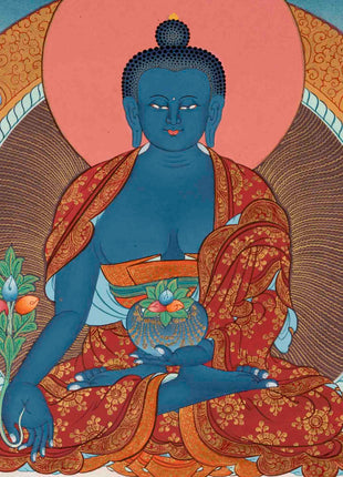 Healing Buddha | Medicine Buddha Thangka | Traditional Buddhist Art