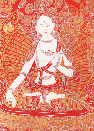 White Tara Thangka | Female Bodhisattva Art | Wall Decors