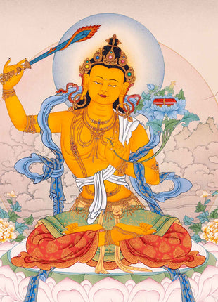 Manjushri Thangka, Traditional Karma Gadri Thangka Art