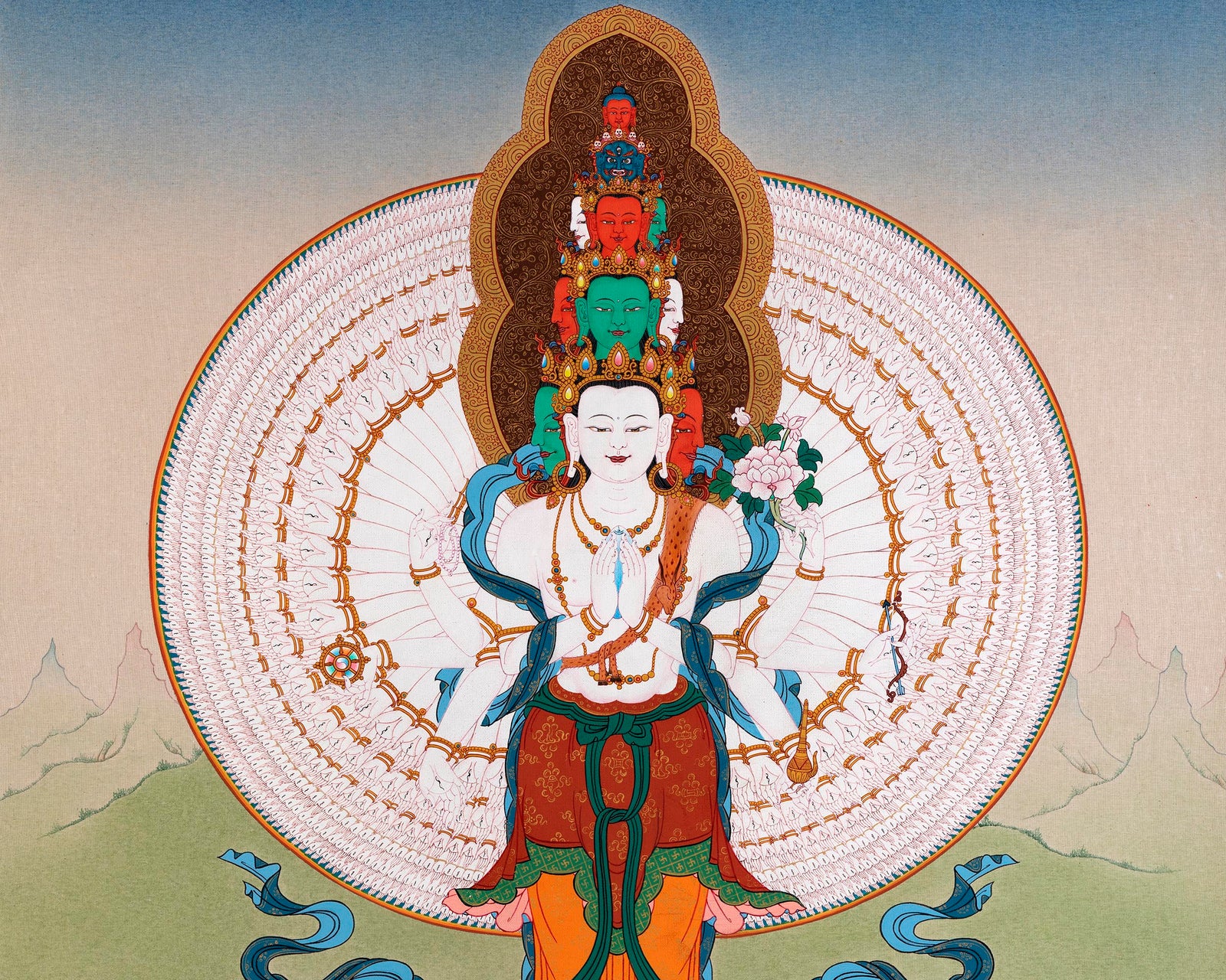 1000 armed Chenrezig Thangka | Traditional Art