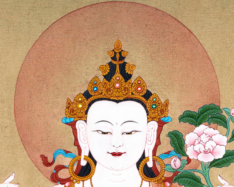 Chenrezig  | Four Arms Avalokiteshvara Thangka | Bodhisattva Painting