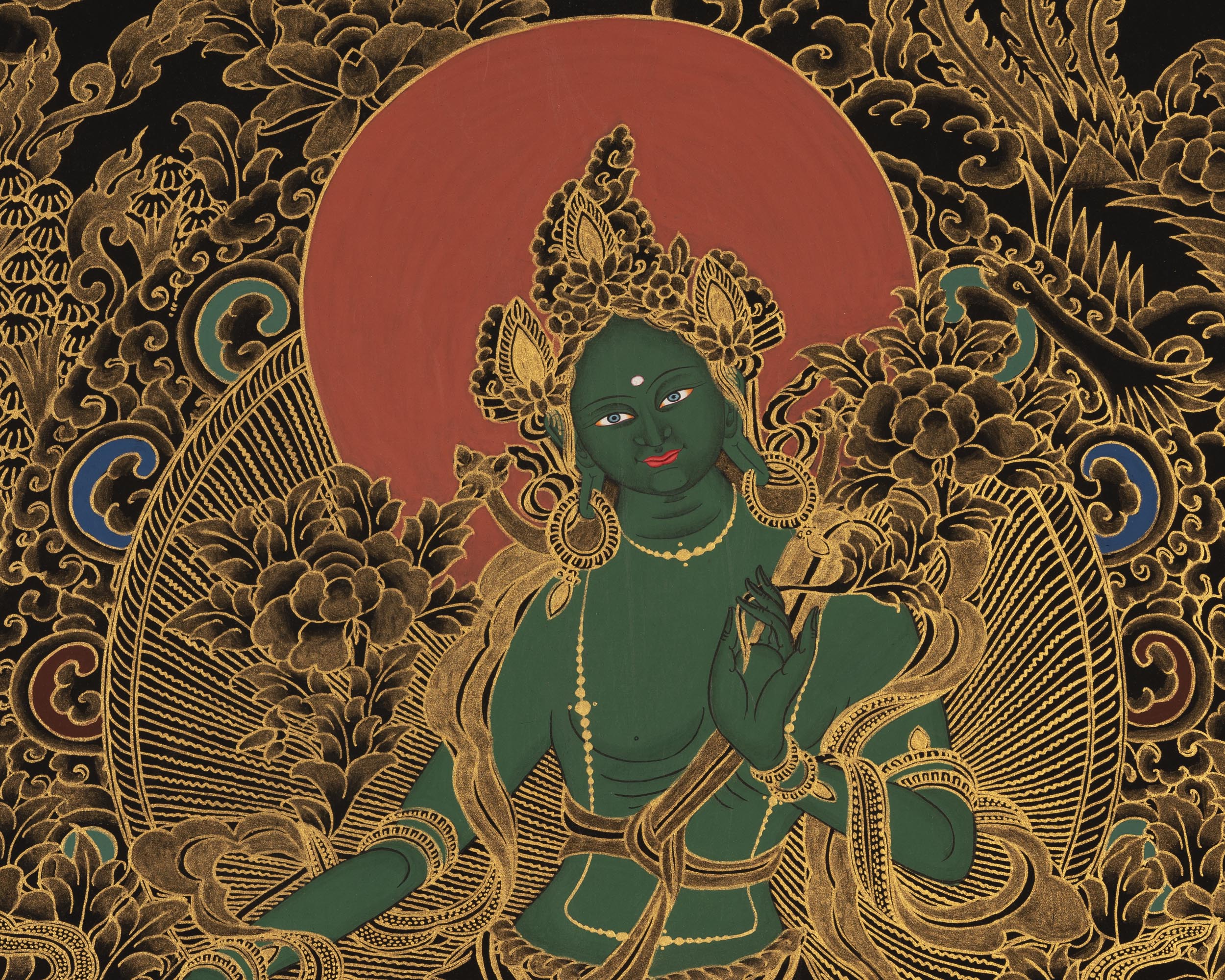 Green Tara Thangka | Healing Tara Painting | Wall Decors