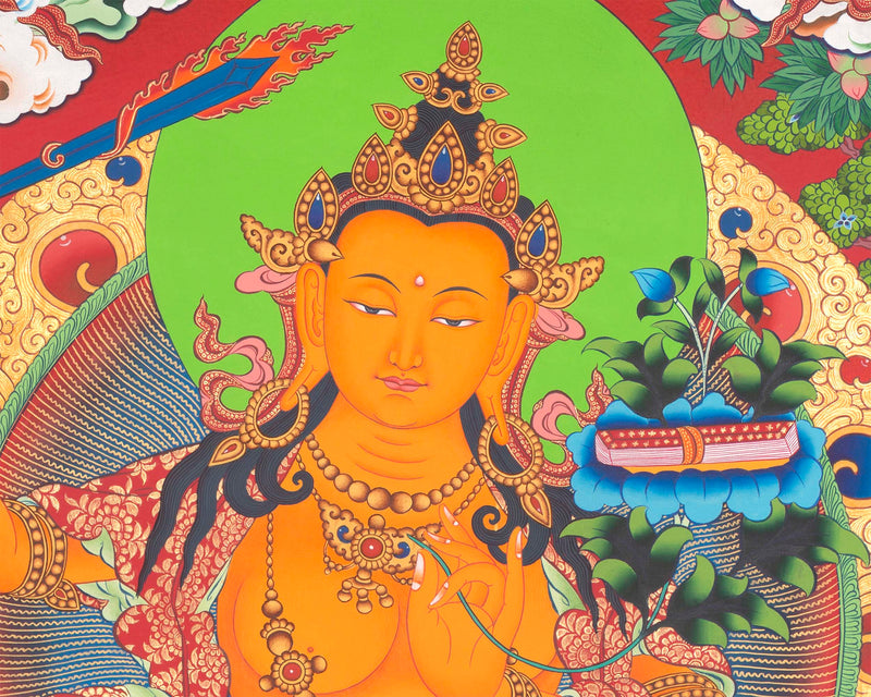 Buddhist Manjushri Print |  Traditional Wall Hanging Thangka