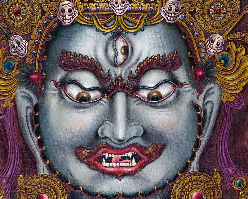 Bhairava Thangka Print | Tibetan Buddhism Decor | Vajrayana Buddhism