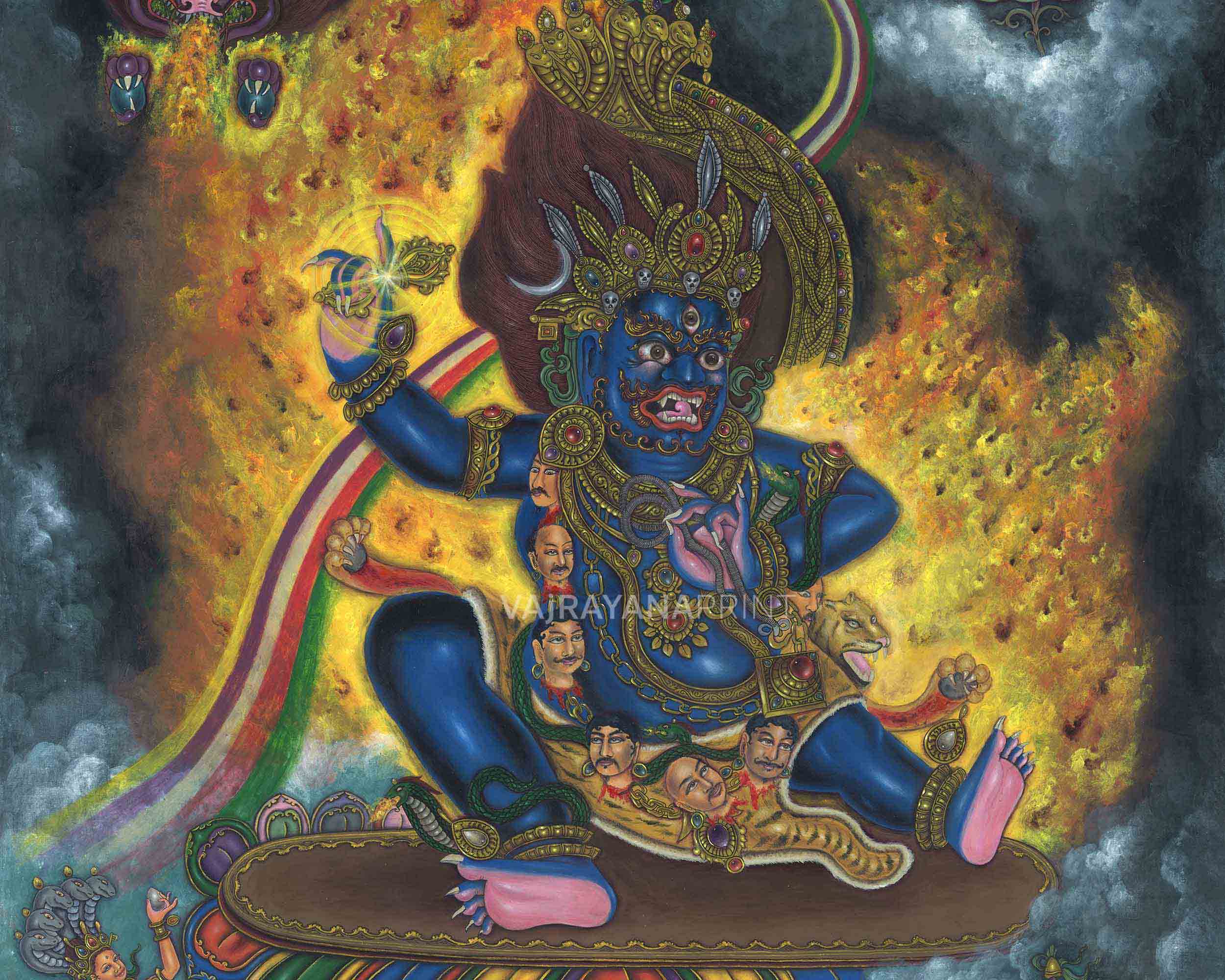 Tibetan Buddhism Vajrapani Thangka Print | Wall Hanging Decors