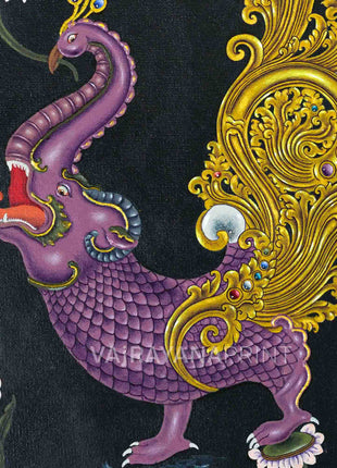 Hiti Manga Thangka Print | Traditional Makara | Spiritual Gifts
