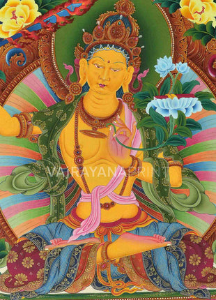 Manjushri Bodhisattva Thangka Print | Digital Canvas Print