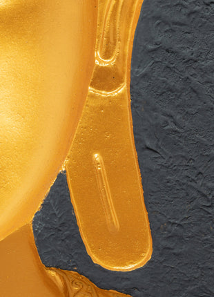 Wooden Buddha Head Thangka | 24k Gold Plated on Deity Head