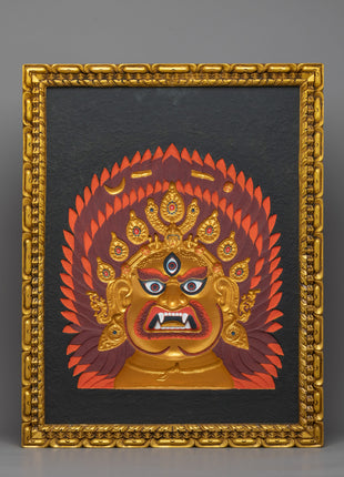Relief Artwork in Wooden Play of Bhairava