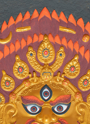 Relief Artwork in Wooden Play of Bhairava | Himalayan Art