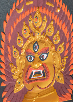 Relief Artwork in Wooden Play of Bhairava | Himalayan Art