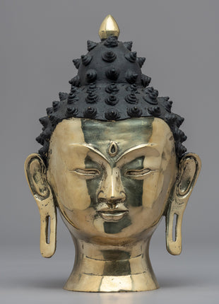 Buddhist Head of Buddha | Hand Carved Head for Meditation and Yoga