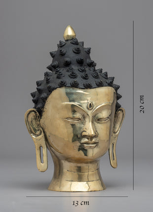Buddhist Head of Buddha | Hand Carved Head for Meditation and Yoga