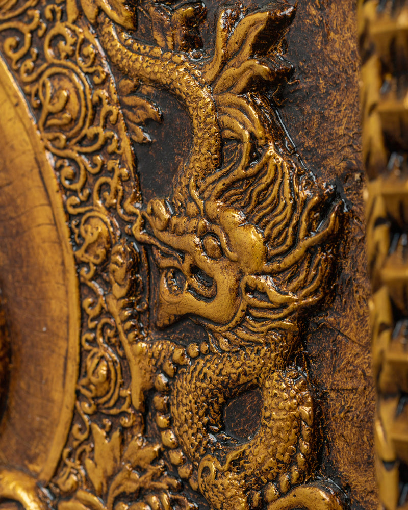 Hand-Carved Shakyamuni Buddha Thangka Art | Gold Wooden Thangka For Meditation Practice