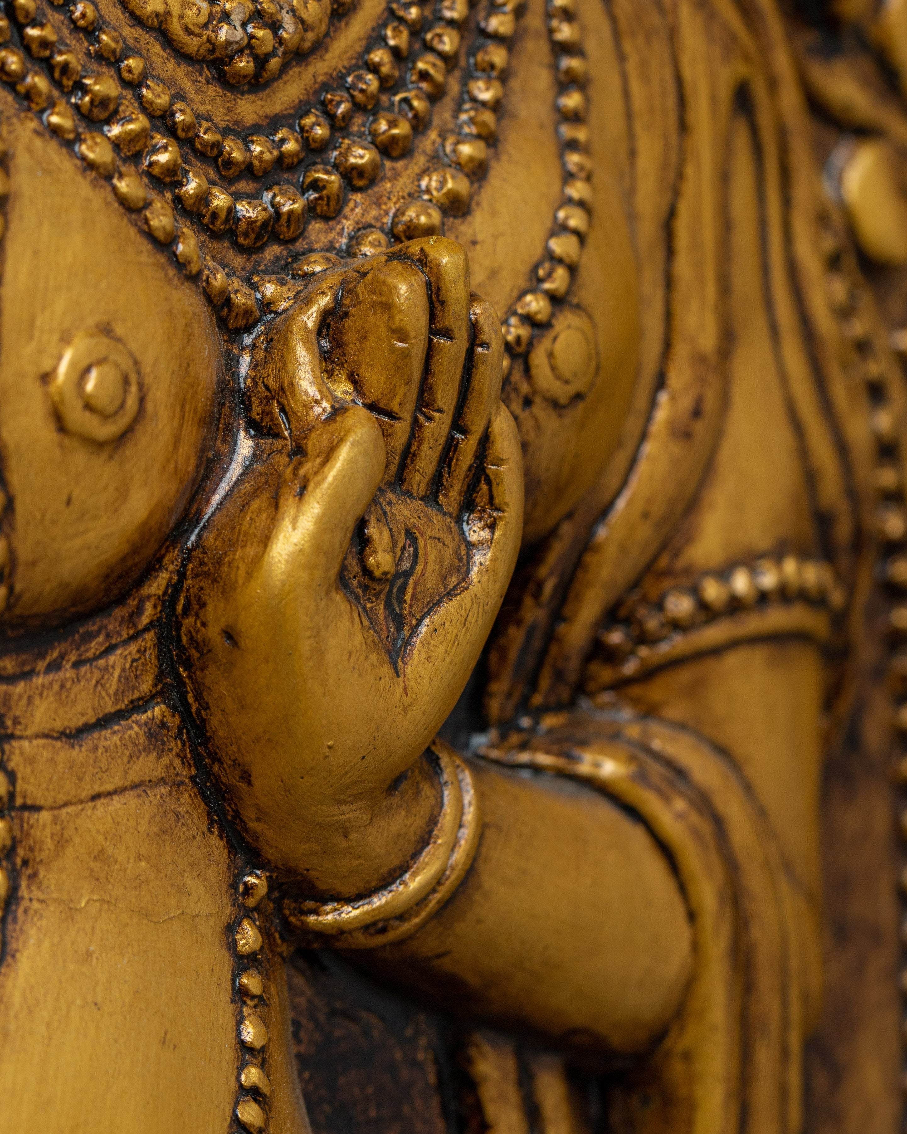 Traditional White Tara Thangka | Clay Art Work