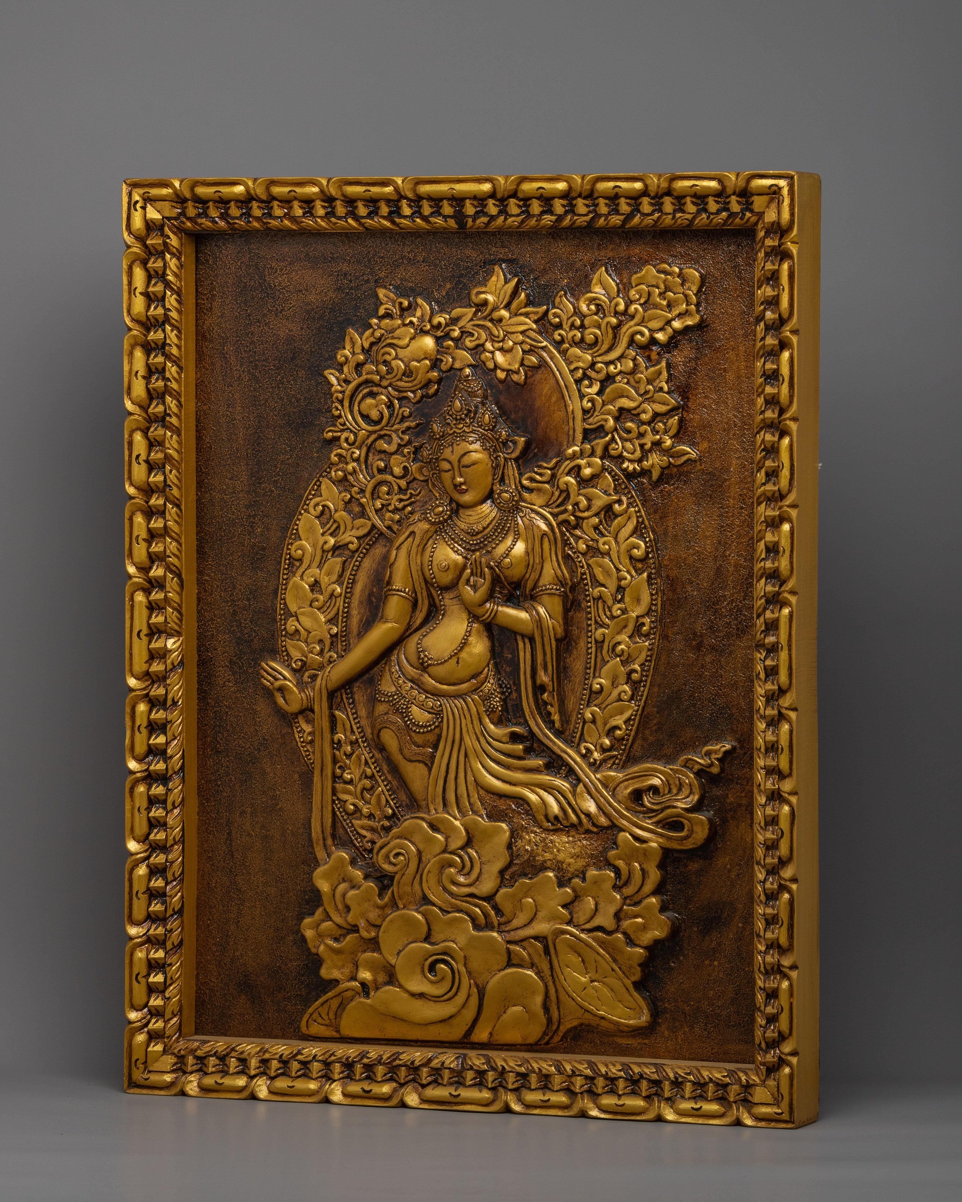 Traditional White Tara Thangka | Clay Art Work