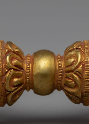 Handmade Tibetan Vajra Thunderbolt | 24k Gold Plated Vajra for Meditation