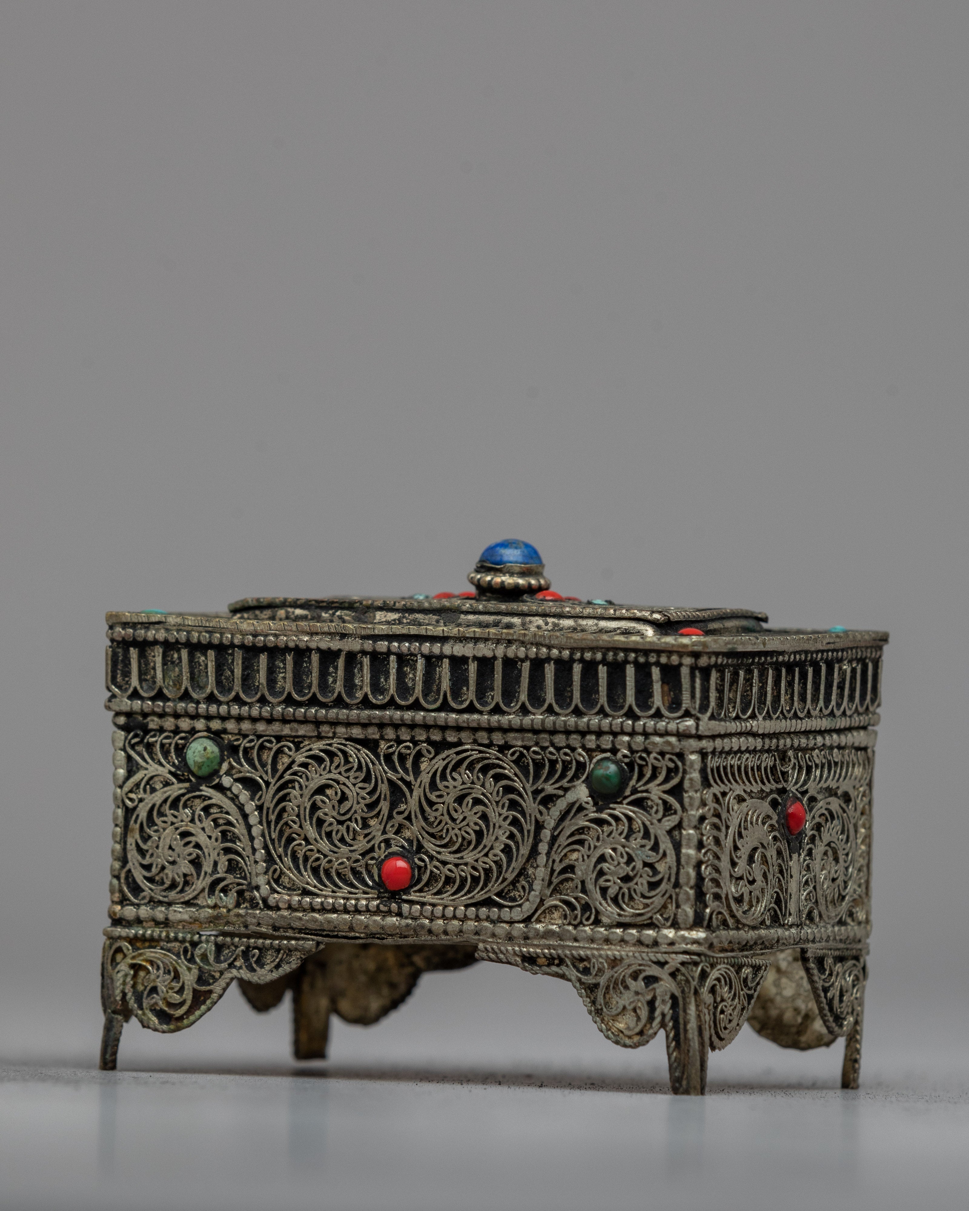 Buddhist Gift Box Treasure Chest | Mini Copper Treasure Box