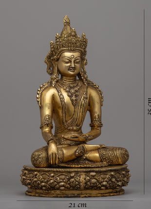 Meditating Buddha Statue | Crowned Shakyamuni Buddha