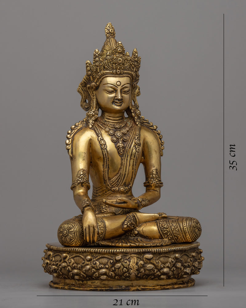 Meditating Buddha Statue | Crowned Shakyamuni Buddha
