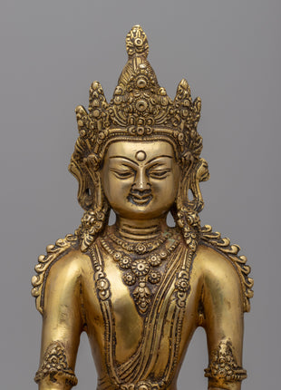 Meditating Buddha Statue | Crowned Shakyamuni Buddha