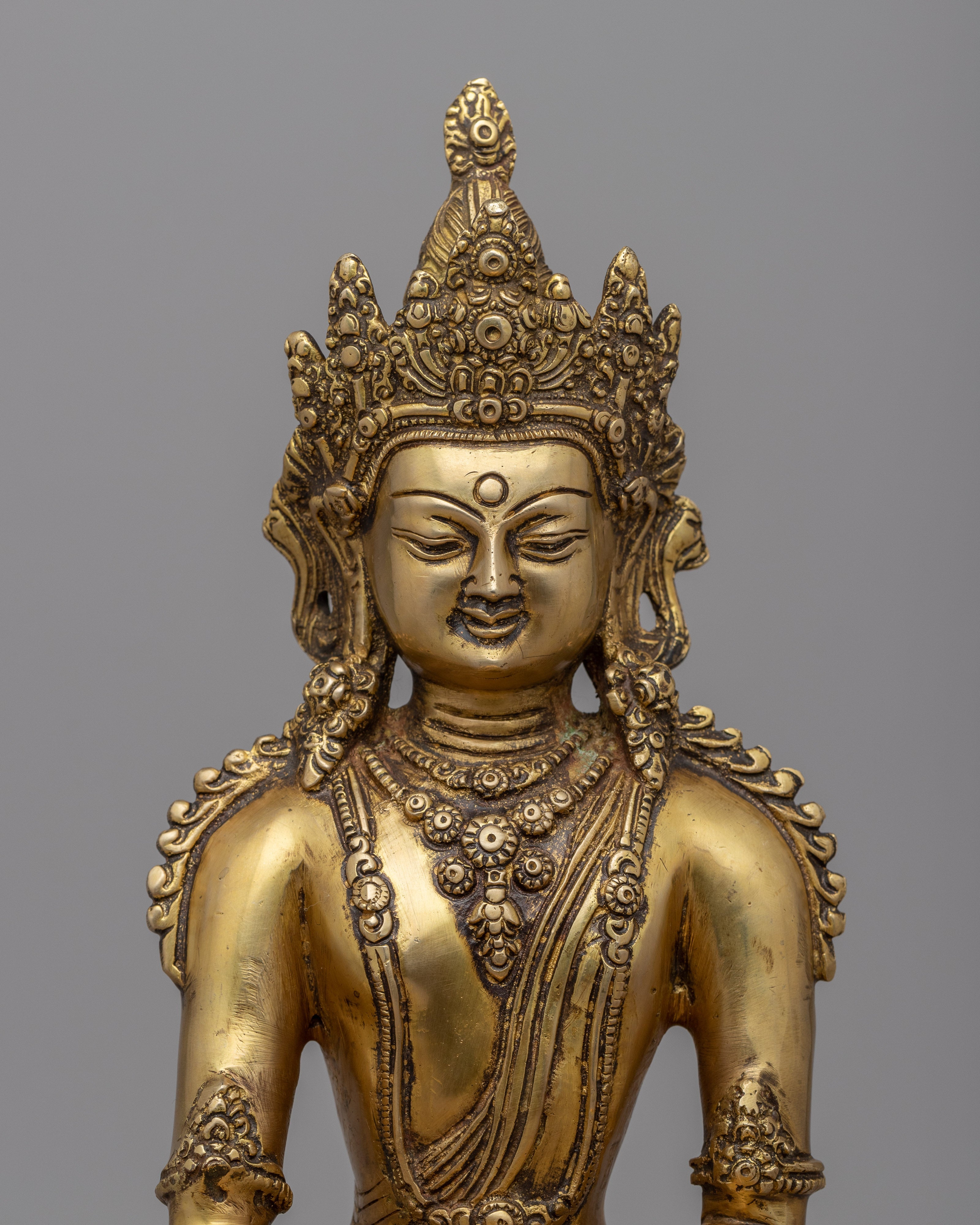 Meditating Buddha Statue | Crowned Shakyamuni Buddha
