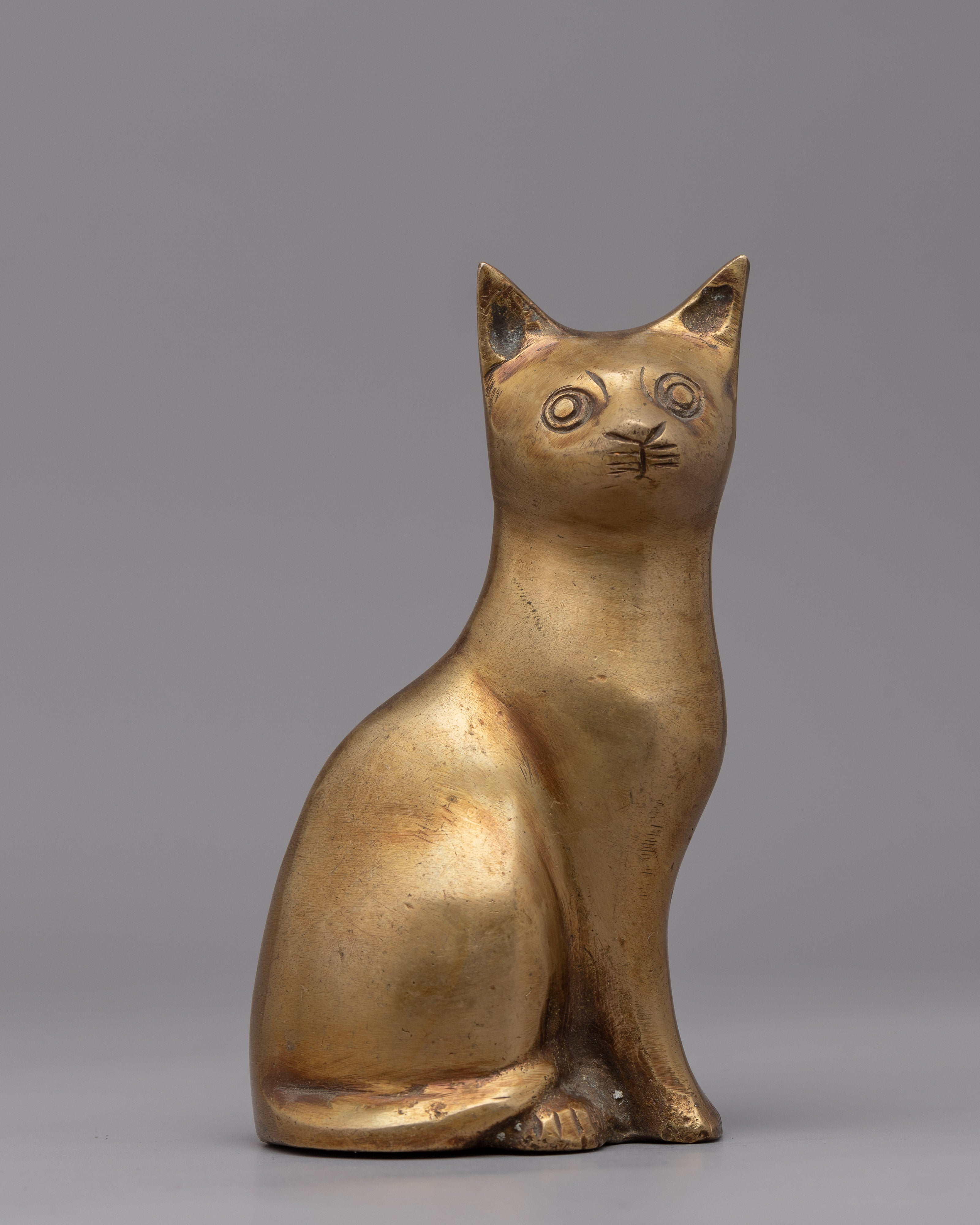 Brass Cats Statue Set | Traditional Buddhist Artwork