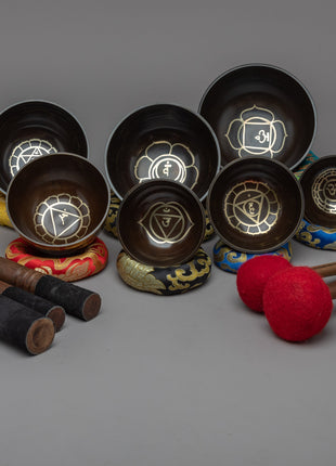 Tibetan Singing Bowl Set of 7 | Journey through Chakra Alignment and Serenity