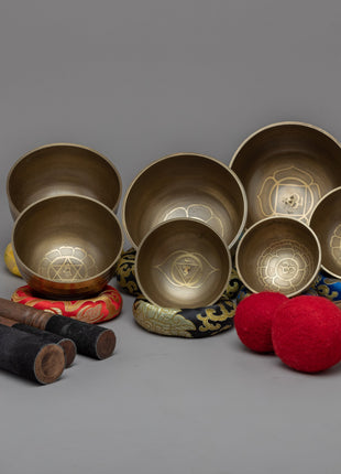 Singing Bowls Set | Buddhist Collection of Melodic Meditation Tools