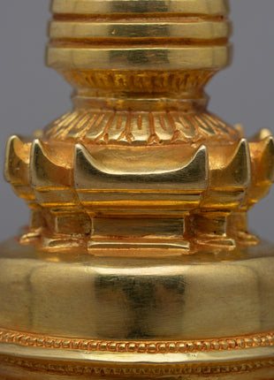 Kadampa Meditation Stupa | 24k Gold plated Himalayan Art
