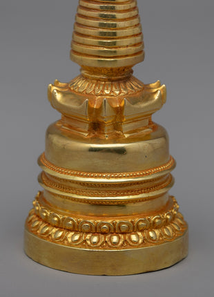 Kadampa Meditation Stupa | 24k Gold plated Himalayan Art