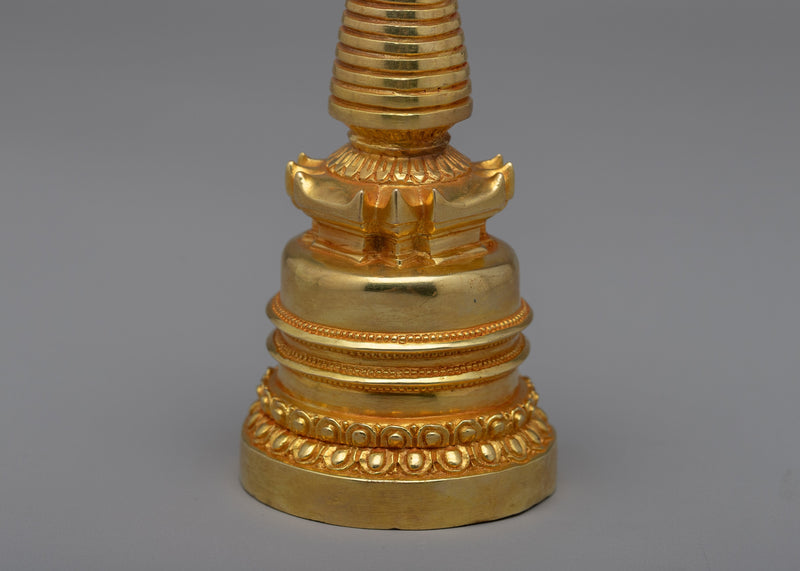 Kadampa Meditation Stupa | 24k Gold plated Himalayan Art