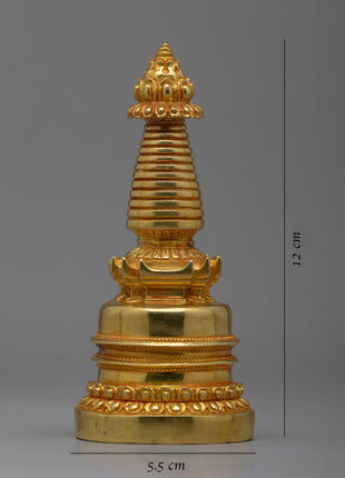 Kadampa Meditation Stupa | 24k Gold plated Himalayan Art