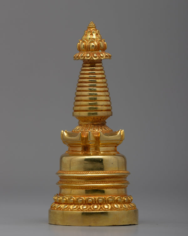Kadampa Meditation Stupa | 24k Gold plated Himalayan Art
