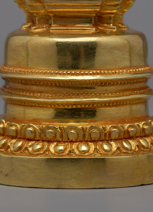 Kadampa Meditation Stupa | 24k Gold plated Himalayan Art