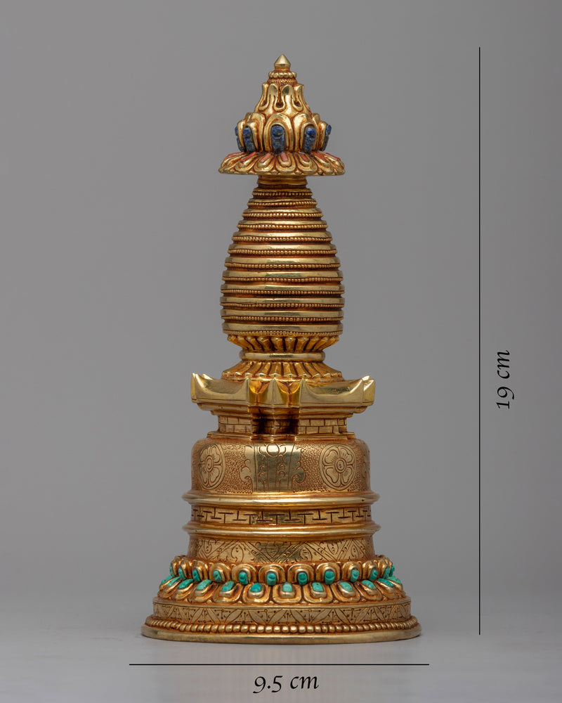 Himalayan Buddhist Stupa | 24k Gold Plating Stupa
